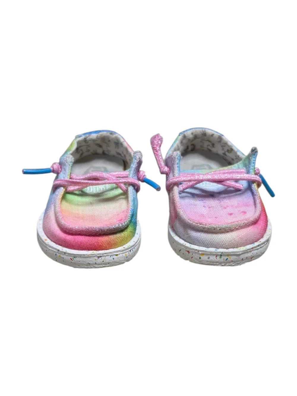 Hey Dude Kids Tie-Dye Canvas Moccasins with Pink Laces